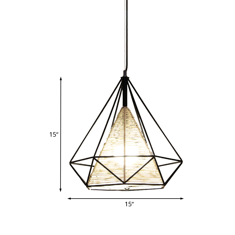 15 "/ 18" /19,5 "de large room de diamant pendentif suspendu moderne 1 lumière beige suspendue plafond plafond pour îlot de cuisine