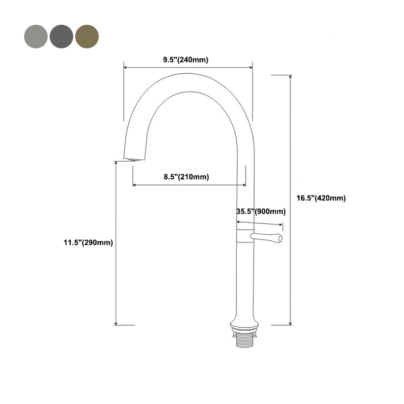 Modern Kitchen Faucet Stainless Steel Single Handle High Arc Kitchen Faucet