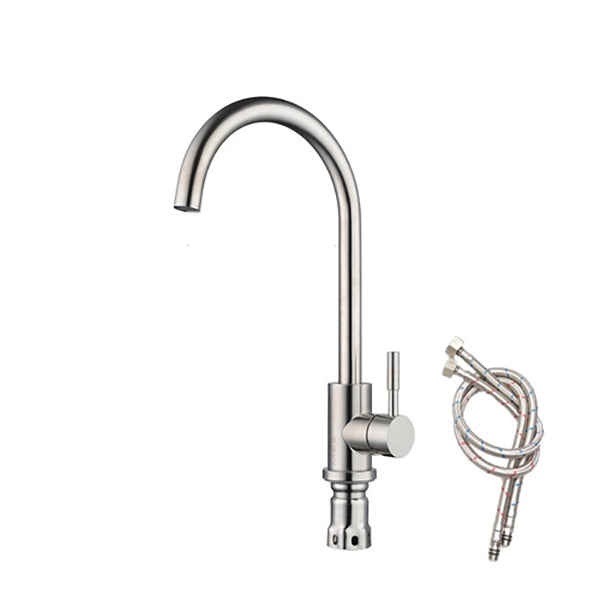 Modern Bar Faucet Stainless Steel with Handles and Supply Lines High Arch Kitchen Faucet