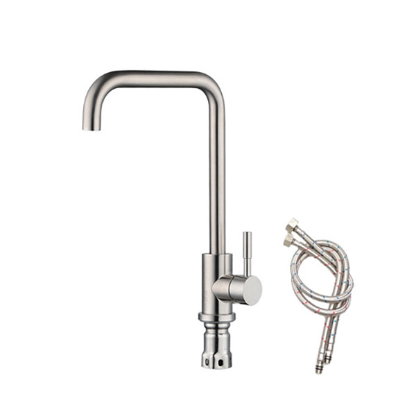 Modern Bar Faucet Stainless Steel with Handles and Supply Lines High Arch Kitchen Faucet