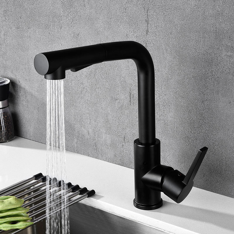 Modern Style Copper Kitchen Faucet Single Handle Low Arc Kitchen Faucet