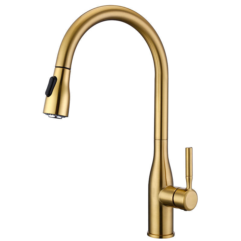 Modern Style Copper Kitchen Faucet Single Handle High Arc Kitchen Faucet