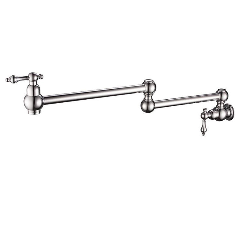 Contemporary Pull Down Wall Mounted Double Handles Pot Filler Low Profile Filler