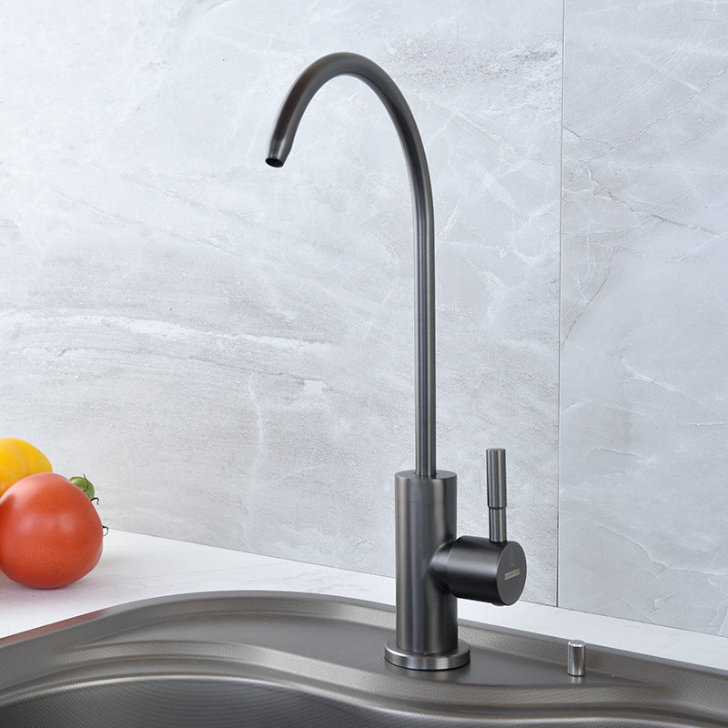 Pull Down 1-Hold Single Handle Kitchen Faucet High Arch Water Filler