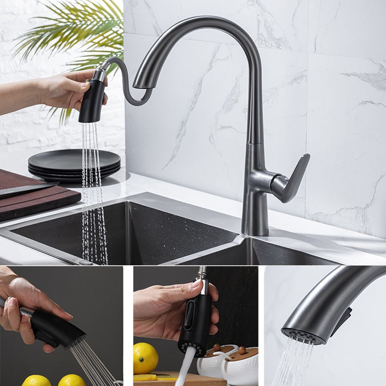 Modern Pull Down Kitchen Faucet Single Handle Faucet with Pull Out Sprayer