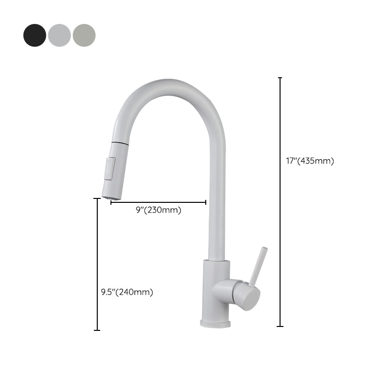 Modern Style Retractable Kitchen Faucet Stainless Steel 1-Handle Kitchen Faucet