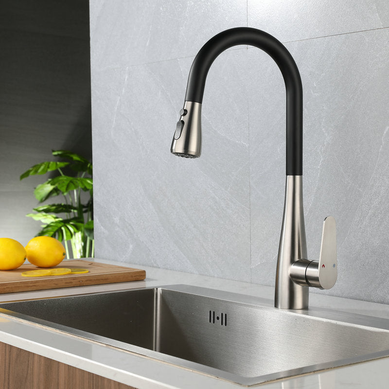 Modern Style Retractable Kitchen Faucet Stainless Steel Single Handle Kitchen Faucet