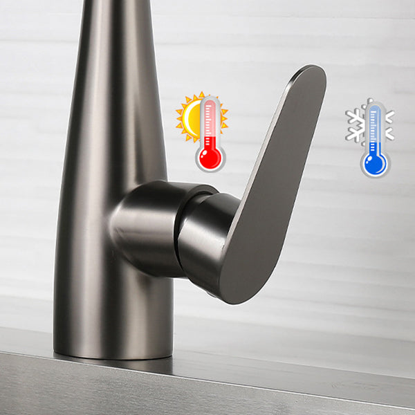 Modern Style Retractable Kitchen Faucet Stainless Steel Single Handle Kitchen Faucet