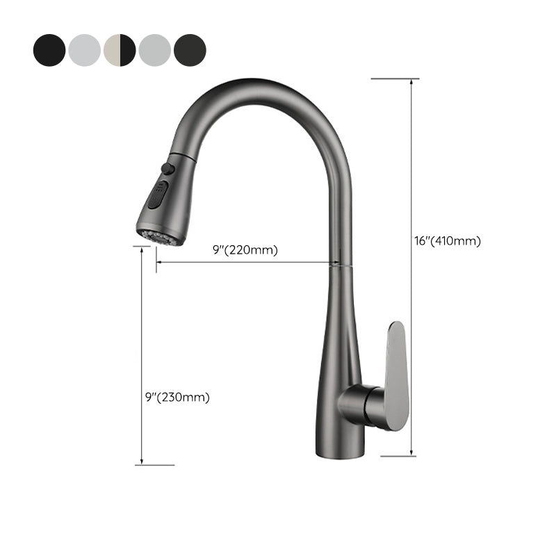 Modern Style Retractable Kitchen Faucet Stainless Steel Single Handle Kitchen Faucet