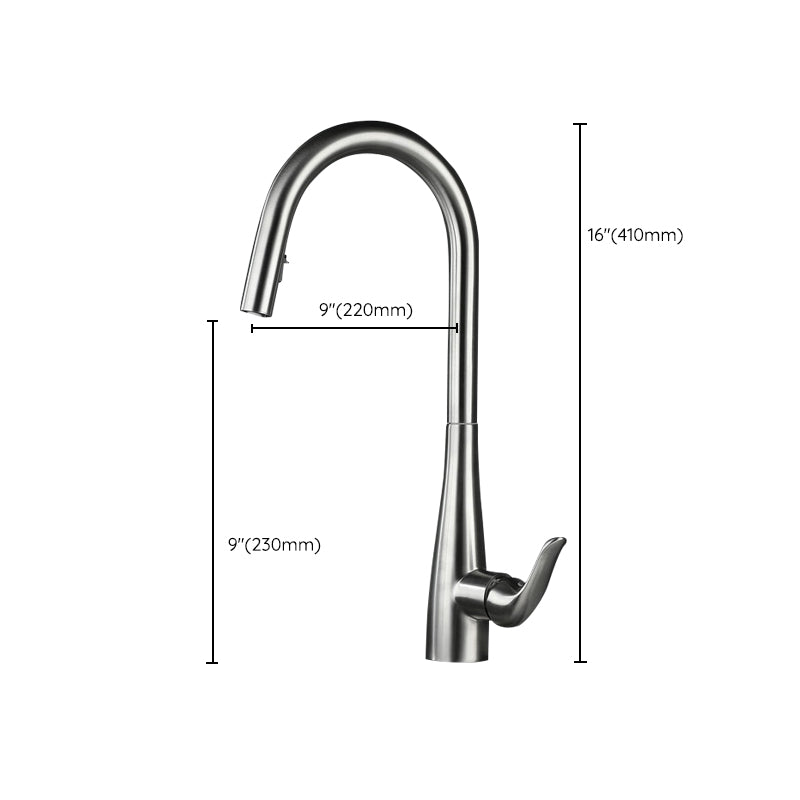 Modern Style Retractable Kitchen Faucet Stainless Steel Single Handle Kitchen Faucet