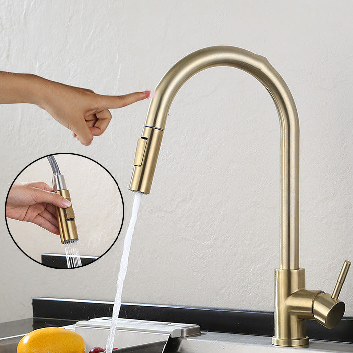 Modern Pull down Sprayer Water Filler One Handle High Arch Kitchen Faucet