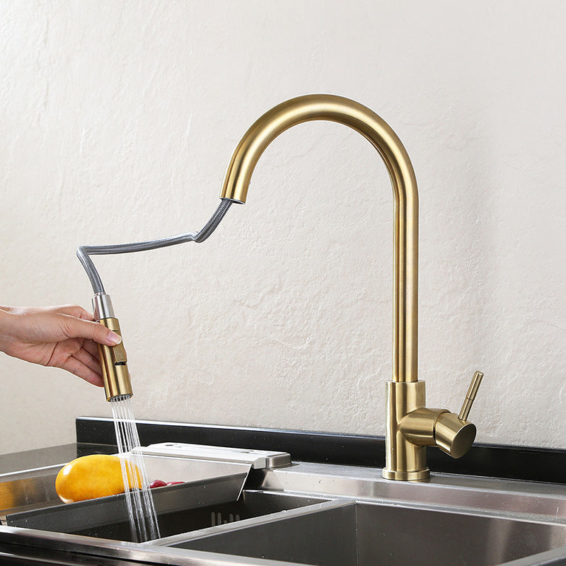 Modern Pull down Sprayer Water Filler One Handle High Arch Kitchen Faucet