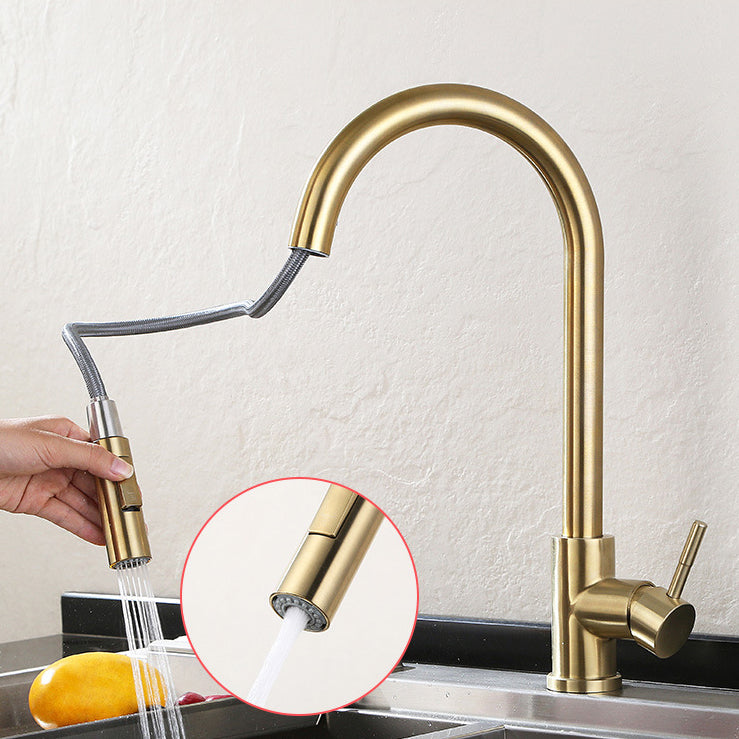 Modern Pull down Sprayer Water Filler One Handle High Arch Kitchen Faucet