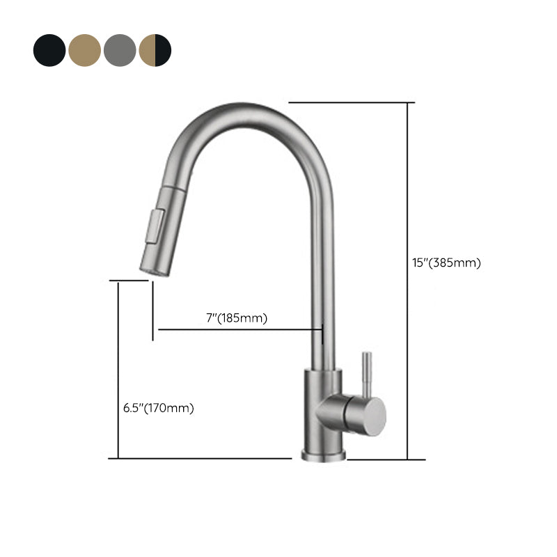 Modern Pull down Sprayer Water Filler One Handle High Arch Kitchen Faucet