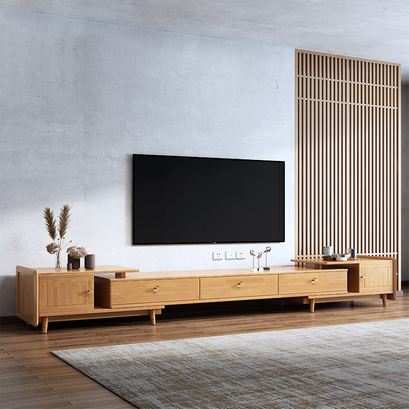 Modern TV Media Stand Wood TV Stand Console with Splayed Wooden Legs