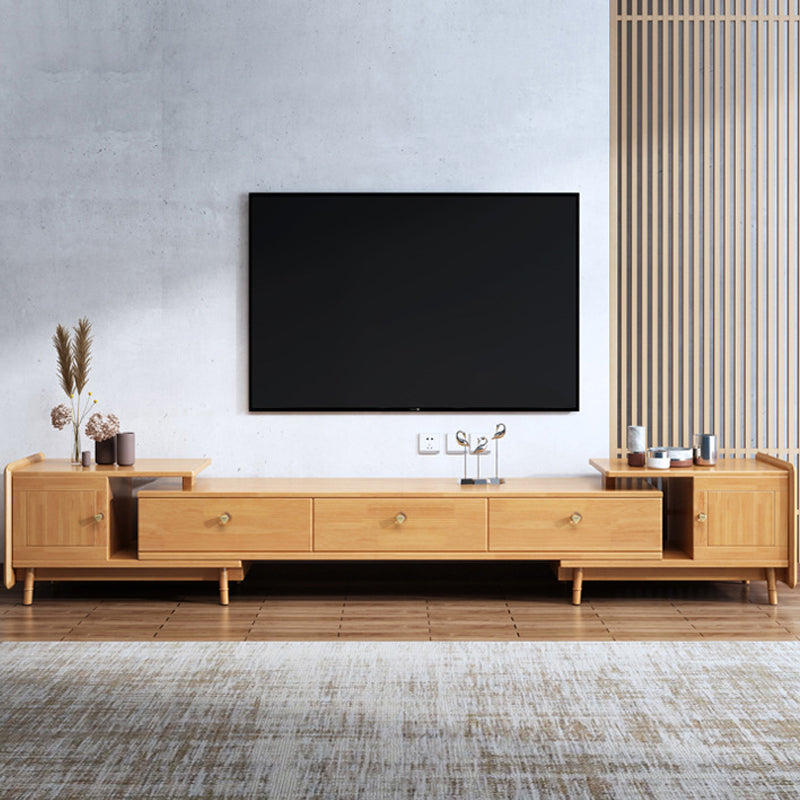 Modern TV Media Stand Wood TV Stand Console with Splayed Wooden Legs