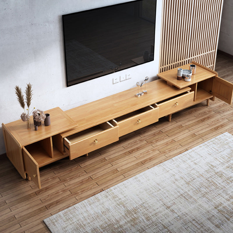 Modern TV Media Stand Wood TV Stand Console with Splayed Wooden Legs