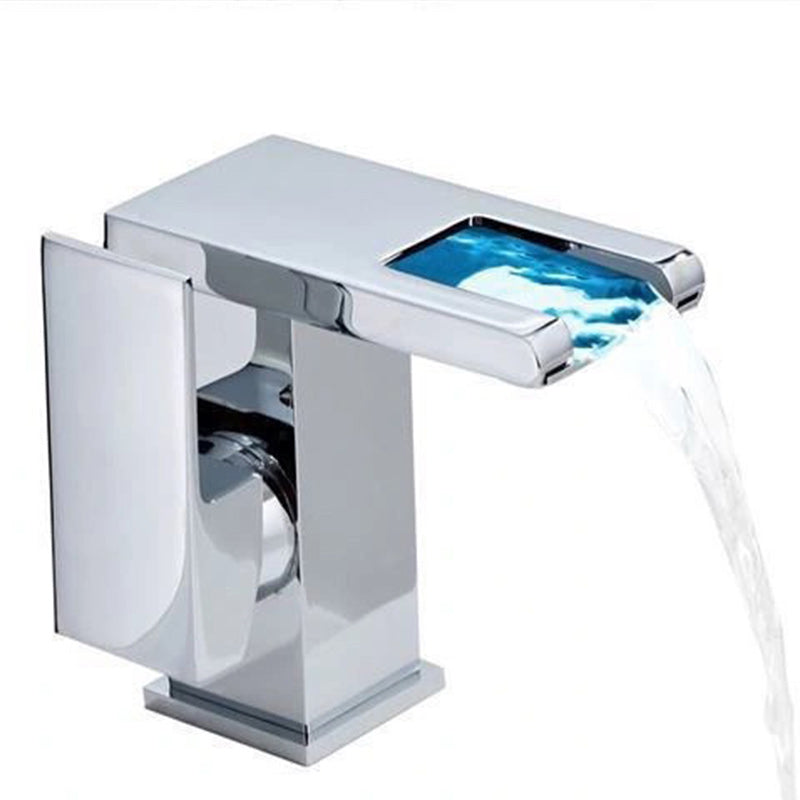 1-Handle Lavatory Faucet 1-Hole Vessel Sink Faucet with LED Lighting