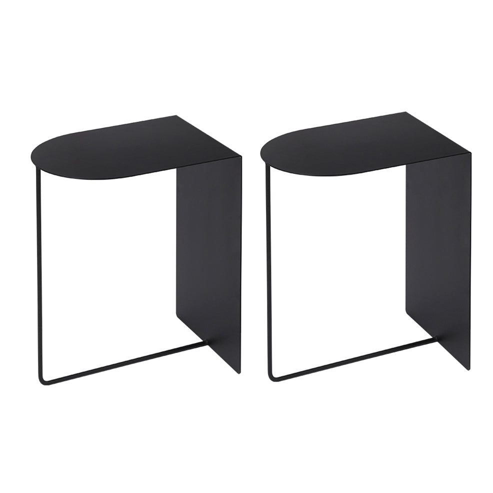 12" Tall Modern Night Table 1-shelf Iron Nightstand for Living Room