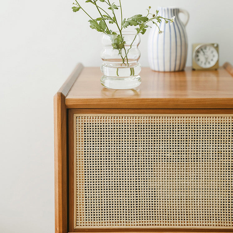 Solid Wood Bedside Cabinet Contemporary Night Table with Drawer