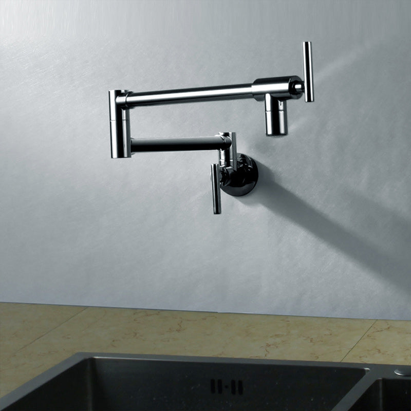 1-Handle Vanity Sink Faucet 1-Hole Foldable Wall Mounted Bathroom Faucet