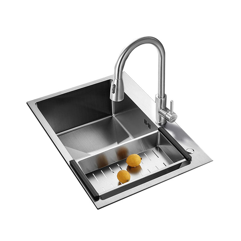 Contemporary Style Kitchen Sink Stainless Steel Kitchen Sink with Drain Strainer Kit