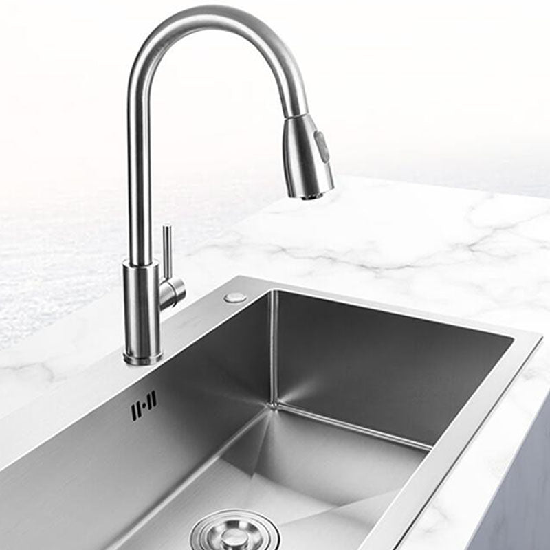 Contemporary Style Kitchen Sink Stainless Steel Kitchen Sink with Drain Strainer Kit