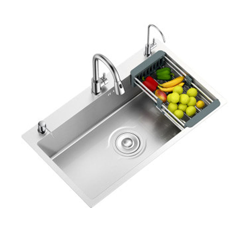 Classic Style Kitchen Sink Stainless Steel 3 Holes Kitchen Sink with Drain Strainer Kit