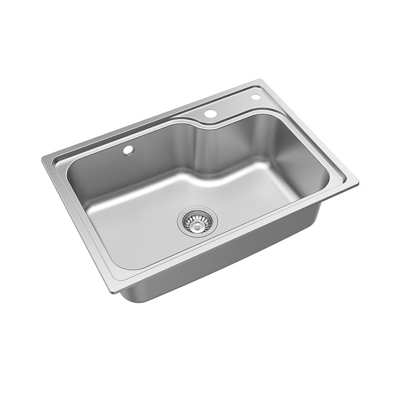 Modern Kitchen Sink Stainless Steel with Basket Strainer and Drain Assembly Sink Only