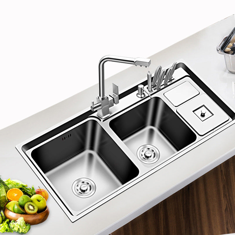 Large Triple Bowl Kitchen Sink Stainless Steel Chrome Sink with Accessories