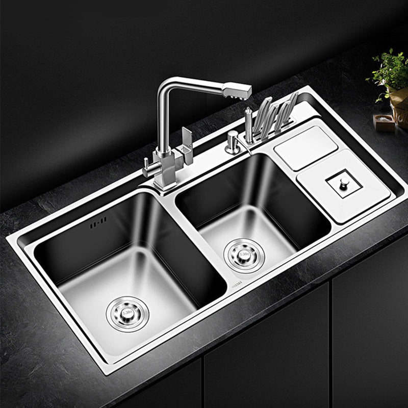 Large Triple Bowl Kitchen Sink Stainless Steel Chrome Sink with Accessories