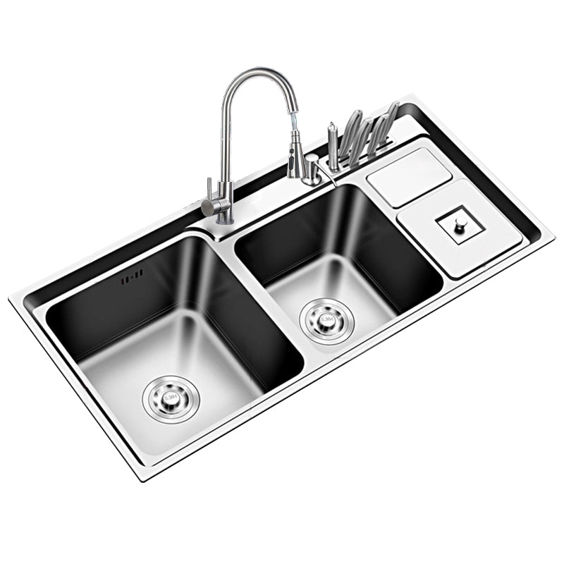 Large Triple Bowl Kitchen Sink Stainless Steel Chrome Sink with Accessories