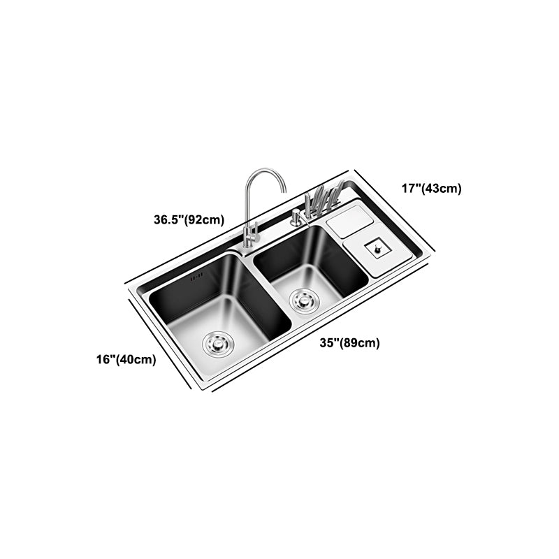 Large Triple Bowl Kitchen Sink Stainless Steel Chrome Sink with Accessories