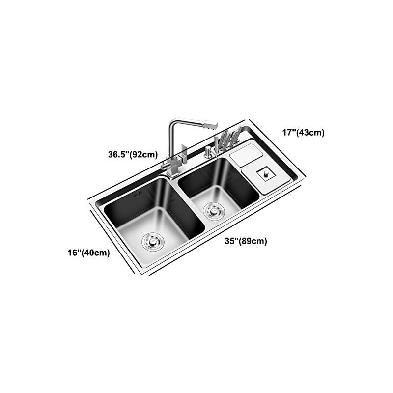 Large Triple Bowl Kitchen Sink Stainless Steel Chrome Sink with Accessories