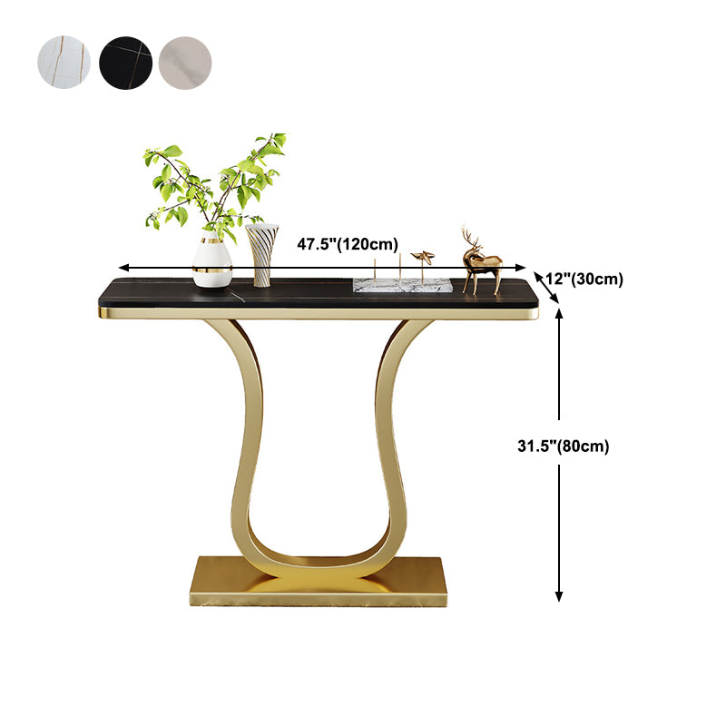 31.5" Tall 1-shelf Accent Table Stone Glam Console Table for Hall