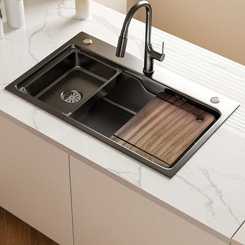 Contemporary Style Kitchen Sink Stainless Steel 3 Holes Drop-In Kitchen Sink