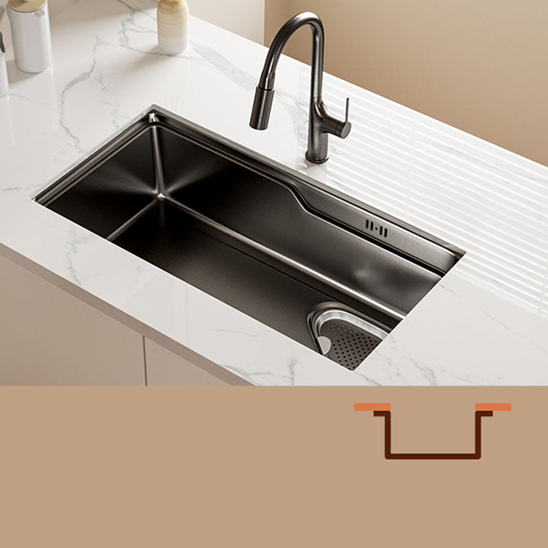 Contemporary Style Kitchen Sink Stainless Steel 3 Holes Drop-In Kitchen Sink