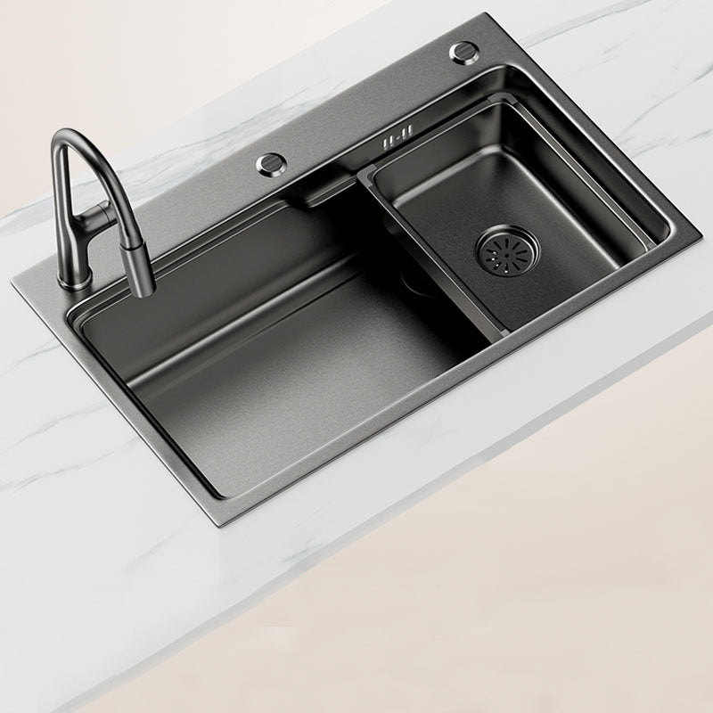 Contemporary Style Kitchen Sink Stainless Steel 3 Holes Drop-In Kitchen Sink