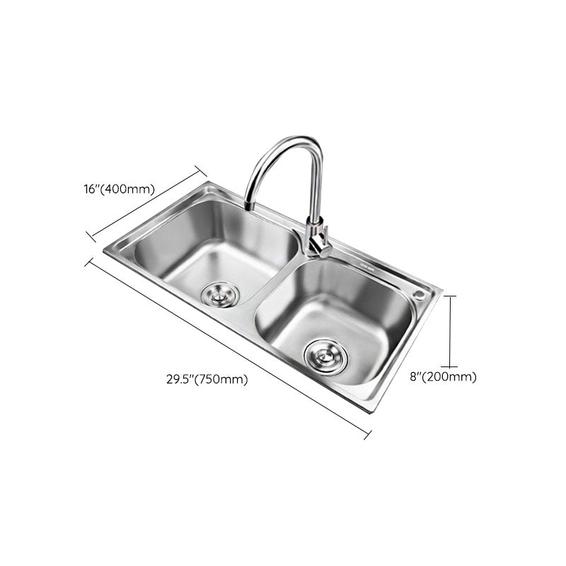 Classic Style Kitchen Sink Stainless Steel Kitchen Sink with Drain Strainer Kit