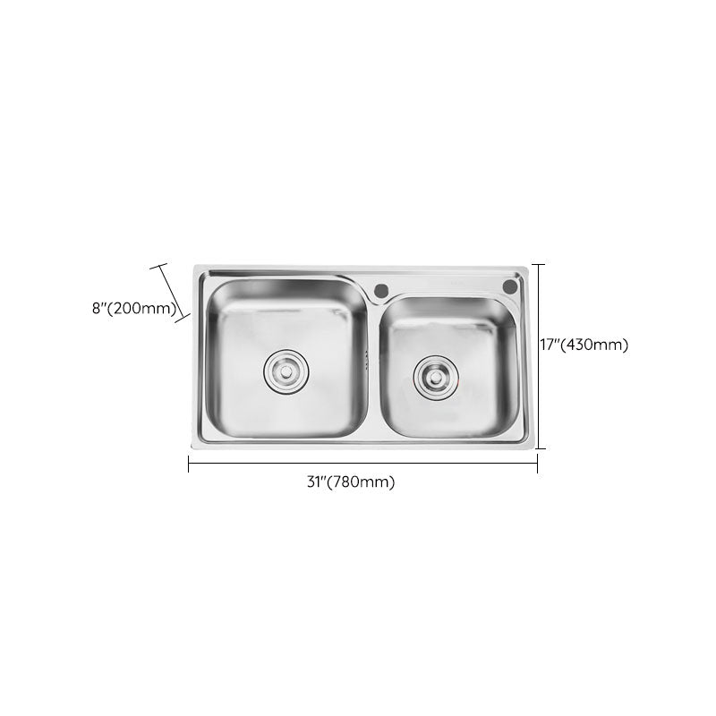 Classic Style Kitchen Sink Stainless Steel Kitchen Sink with Drain Strainer Kit