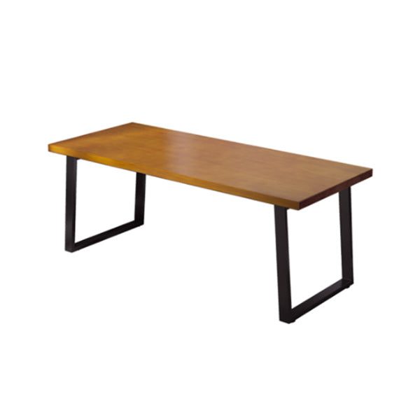 Modern Style Rectangle Working Table Solid Wood Sled Base Office Desk