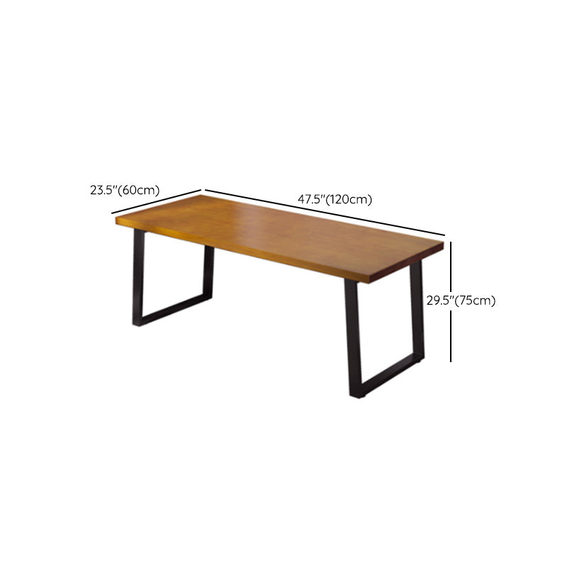 Modern Style Rectangle Working Table Solid Wood Sled Base Office Desk