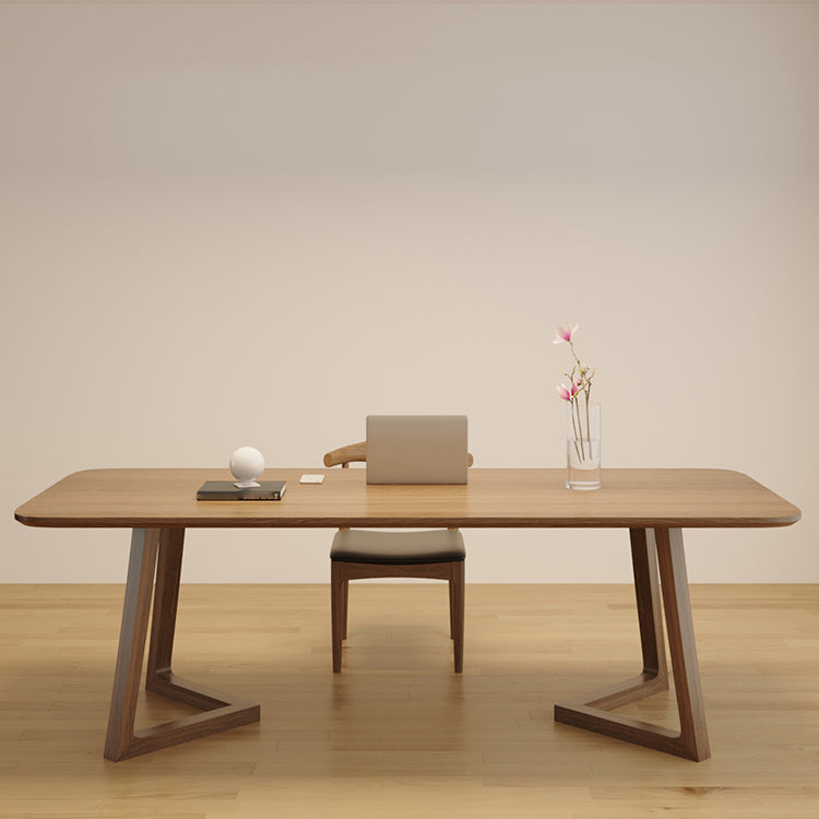 Modern Office Writing Table Solid Wood Rectangular Office Desk