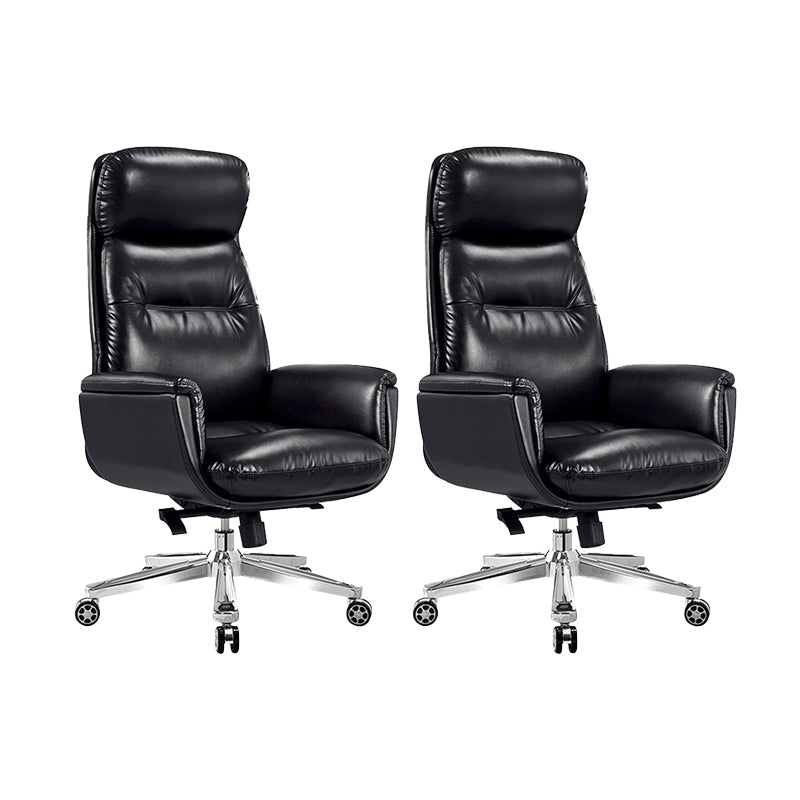 25" Wide Contemporary Managers Chair Black Leather Executive Chair