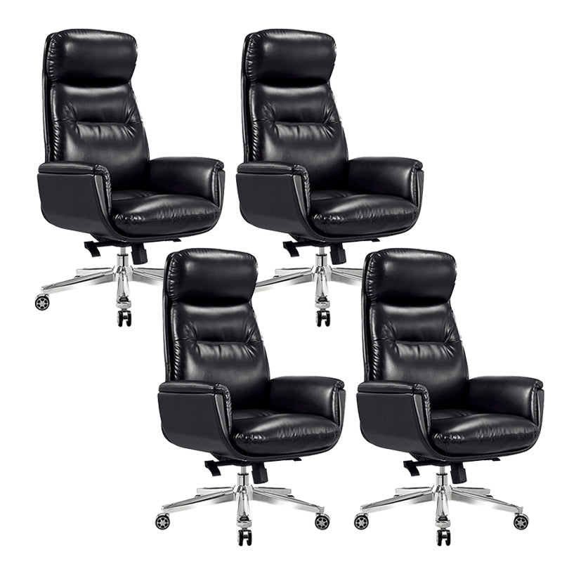 25" Wide Contemporary Managers Chair Black Leather Executive Chair