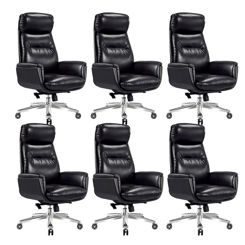 25" Wide Contemporary Managers Chair Black Leather Executive Chair