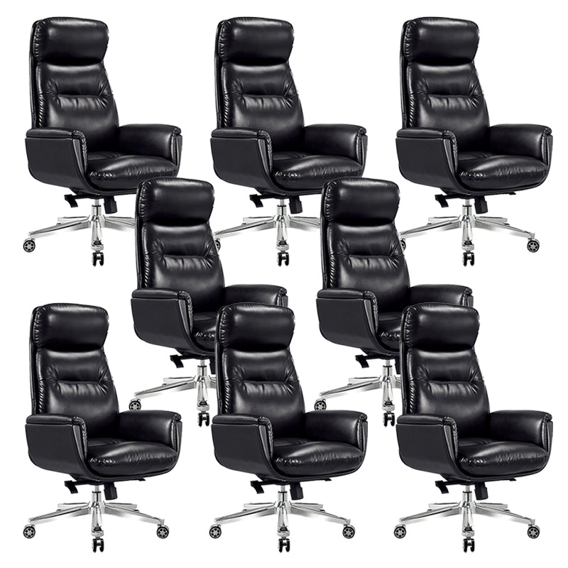 25" Wide Contemporary Managers Chair Black Leather Executive Chair