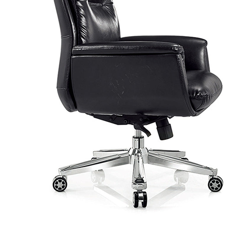 25" Wide Contemporary Managers Chair Black Leather Executive Chair