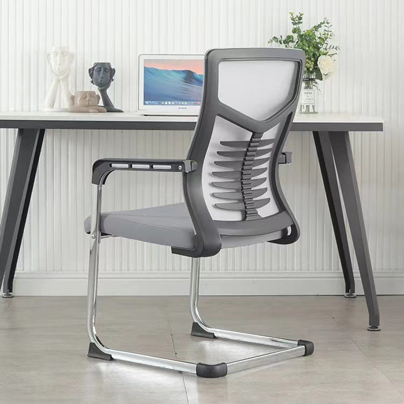 19" Wide Modern Desk Chair Breathable AirGrid Fixed Arms Office Chair