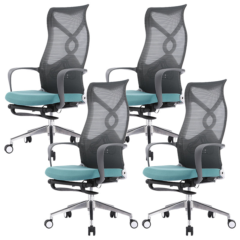 Fixed Arms Desk Chair Microfiber Desk High Back Chair Swivel Ergonomic